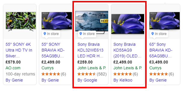 Google Shopping Image Sony