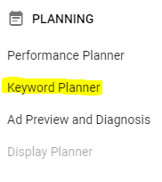 Keyword Planner 